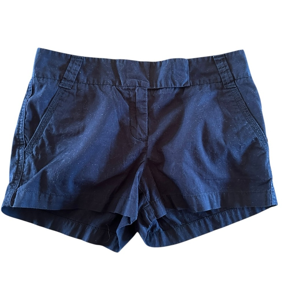 Women’s J. Crew Navy Cotton Chino Shorts 3” Imseam Size 4